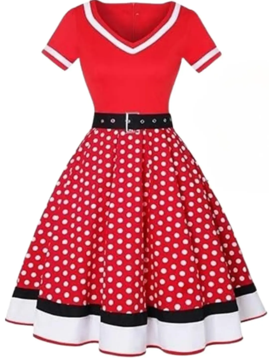 Women's 1950s Vintage Polka Dot Swing Dress Rockabilly Pin Up Retro Costume Party Outfit Women's 1950s Vintage Polka Dot Swing Dress Rockabilly Pin Up Retro Costume Party Outfit