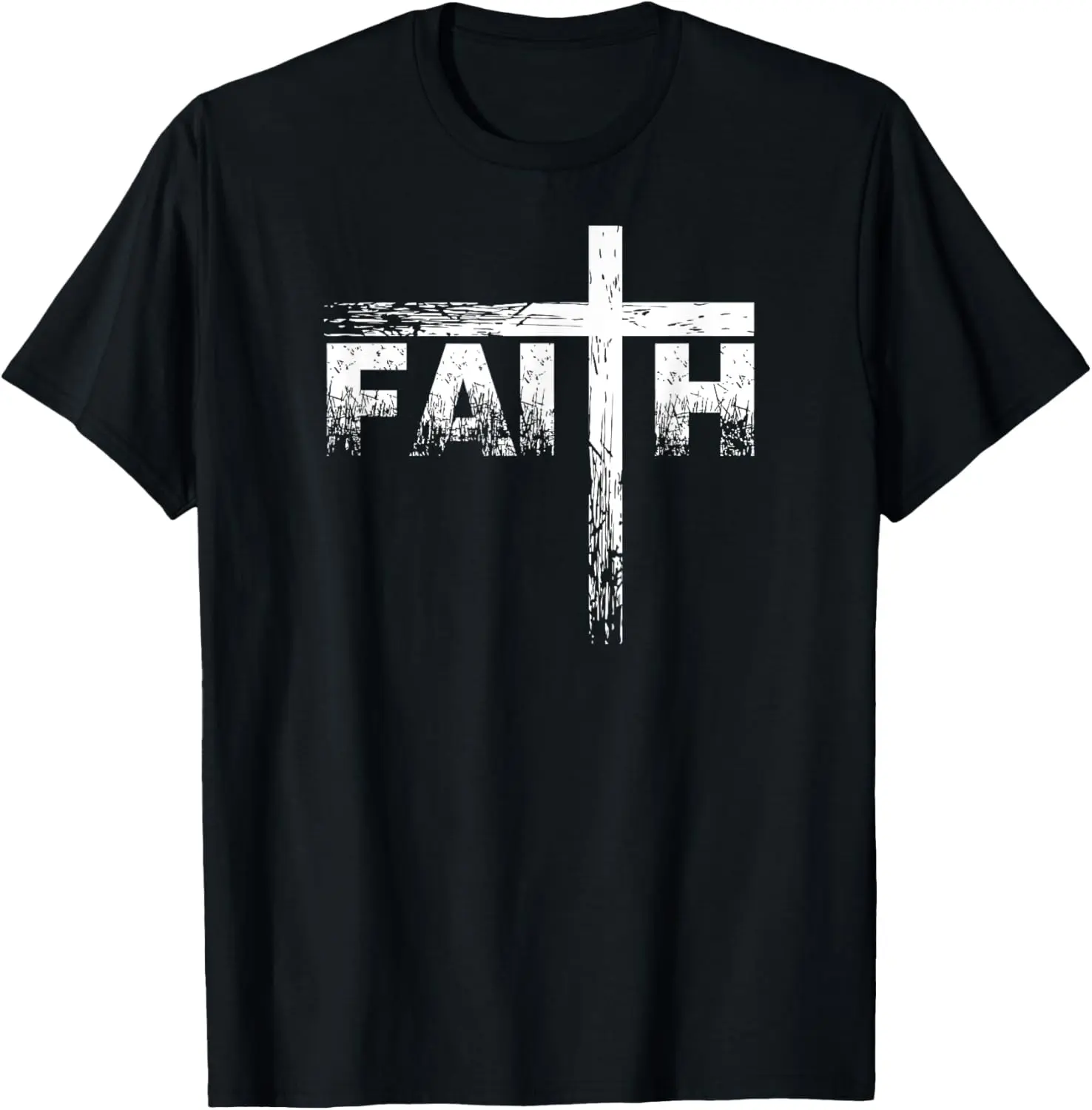 100%cotton Christian Faith & Cross T-Shirt - Christian Faith T Shirts T-Shirt Menswear Top plain  tops