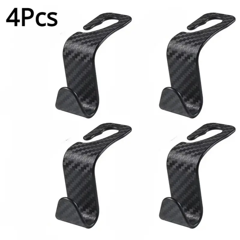 Universal Car Hooks Universal Fit Heavy Duty for Handbags, Groceries & Jackets | Stylish, Durable Car Organizer, Carbon Fiber Hooks for Seat Headrest Car Trunk Storage