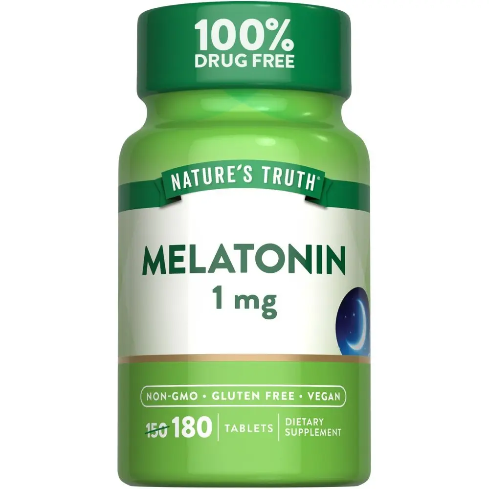 Melatonin 1 mg - 180 Tablets - 100% Drug Free