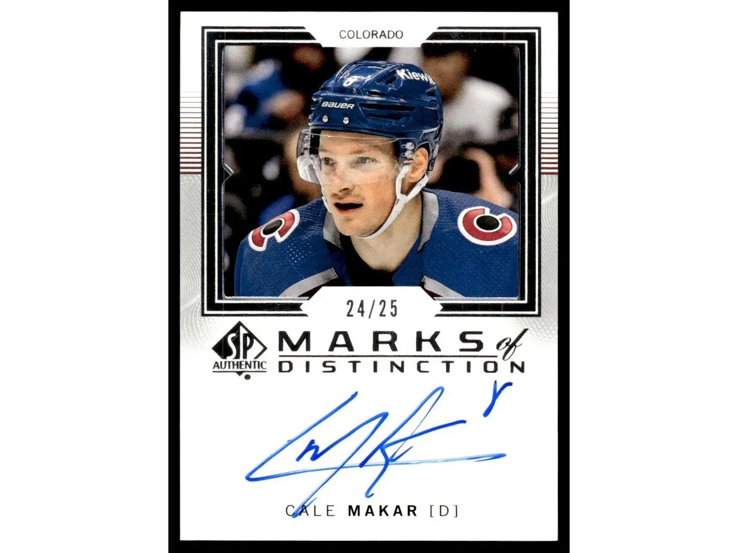 2024 Upper Deck SP Authentic #MD-CM Cale Makar Marks of Distinction /25