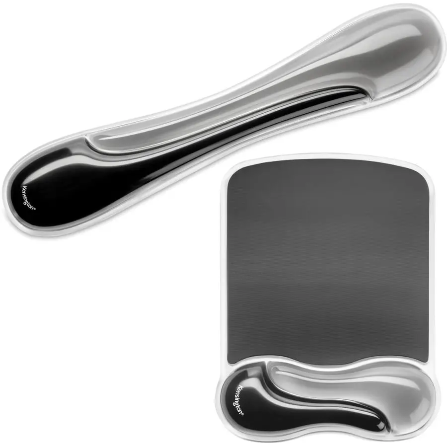 Kensington Flex-Gel Mouse Pad with Wrist Rest, 1.7 x 11.4 in, Gray (Duo Gel Design), Flex-Gel Mouse Pads