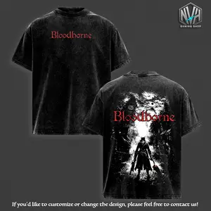 Bloodborne The Hunter Oversized Graphic Tee Men, Yharnam Gothic Horror Graphic Tee Unisex Heavyweight, Heavyweight Cotton Unisex Shirt, Short Sleeve Top, Game Lover Shirt, Casual Streetwear Apparel, Trendy T-shirt, Men Women Clothing