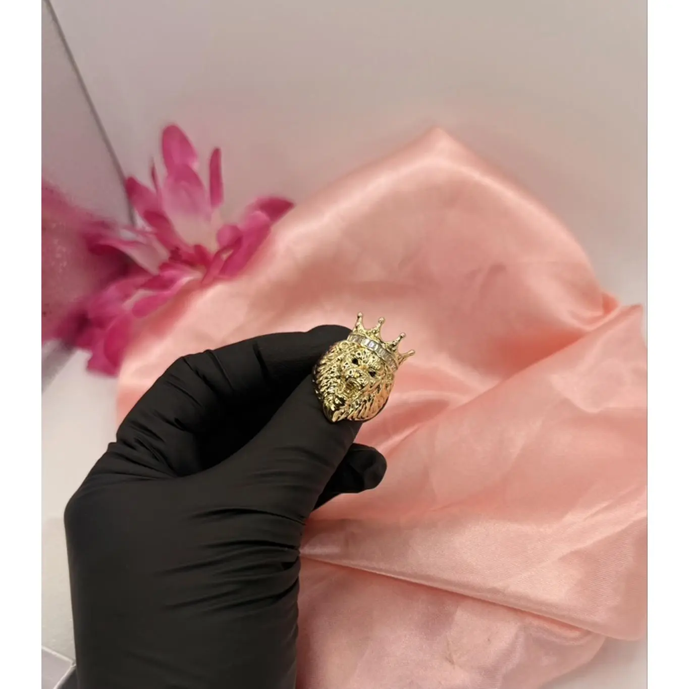 Lion Ring for Gentlemen 14K Laminated Gold High-Quality Jewelry Available in Sizes 6, 7, 8