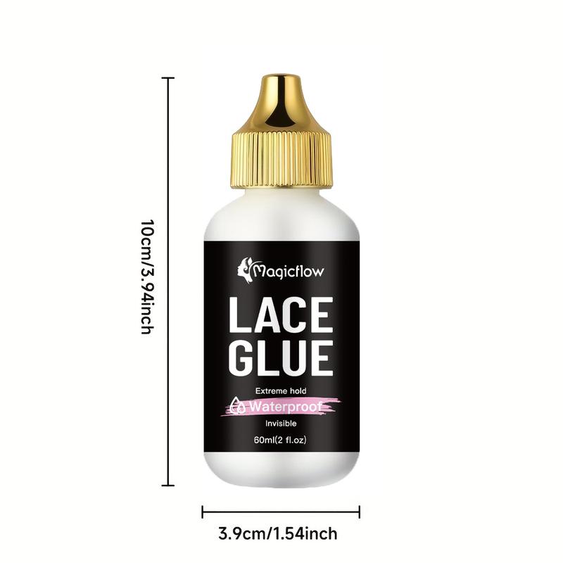 60ml/2fl.oz Waterproof Wig Lace Glue - Strong Hold, Invisible, Quick Dry & Easy Removal - No Odor Adhesive for All Wigs, Hair Lace Glue, for Human Hair Extensions
