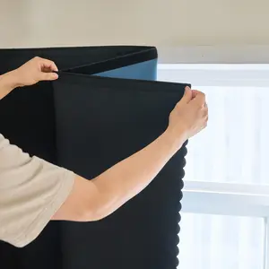 Self Adhesive Curtain, Easy Install Curtain, 1 Count Blackout Magic Tape Stick on Curtain, Window Drapes for Home Living Room Bedroom, Home Decor, Room Decor