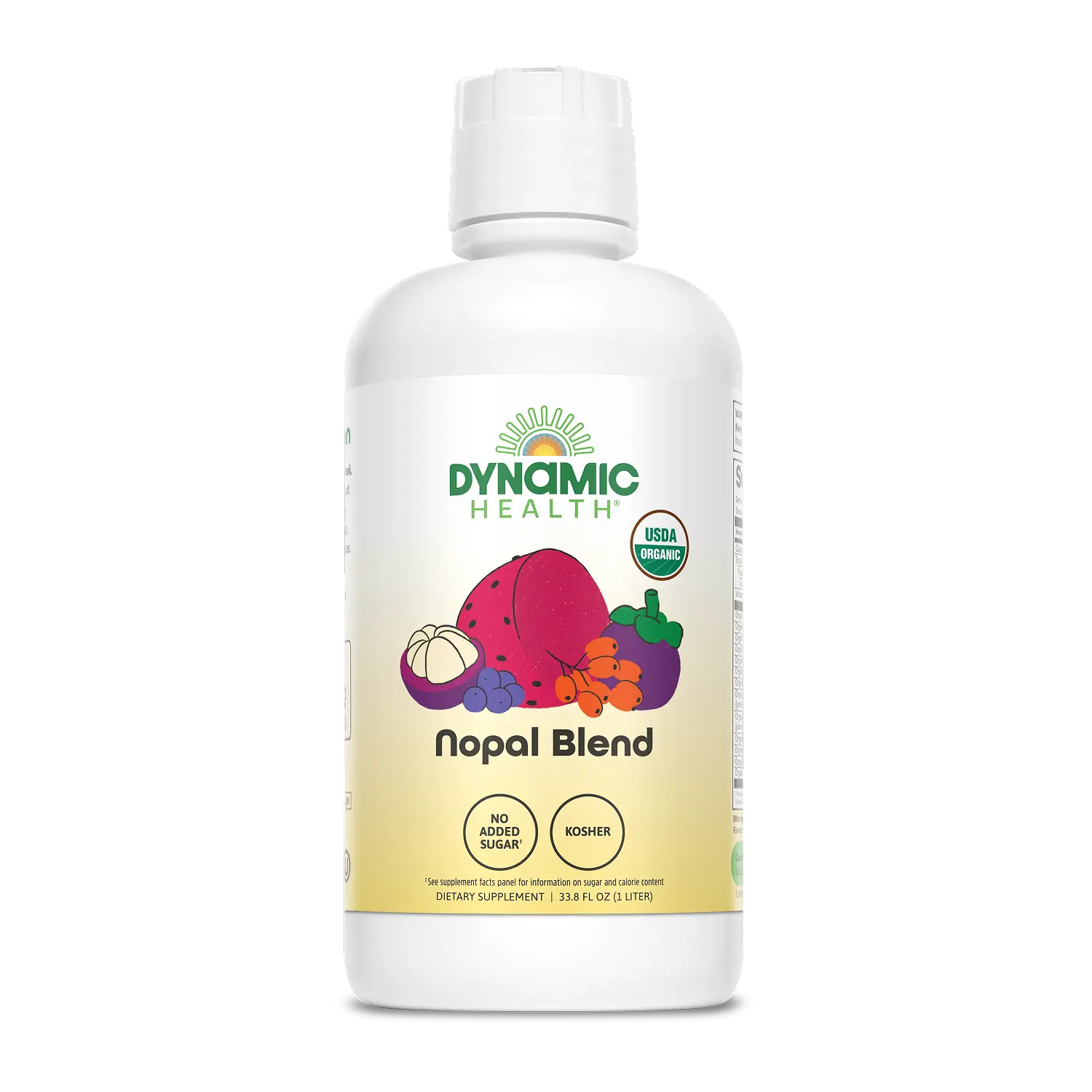 Dynamic Health Organic Nopal Blend Liquid Supplement 33.8 fl oz | Prickly Pear Cactus Fruit Blend | No Added Sugar | USDA Organic