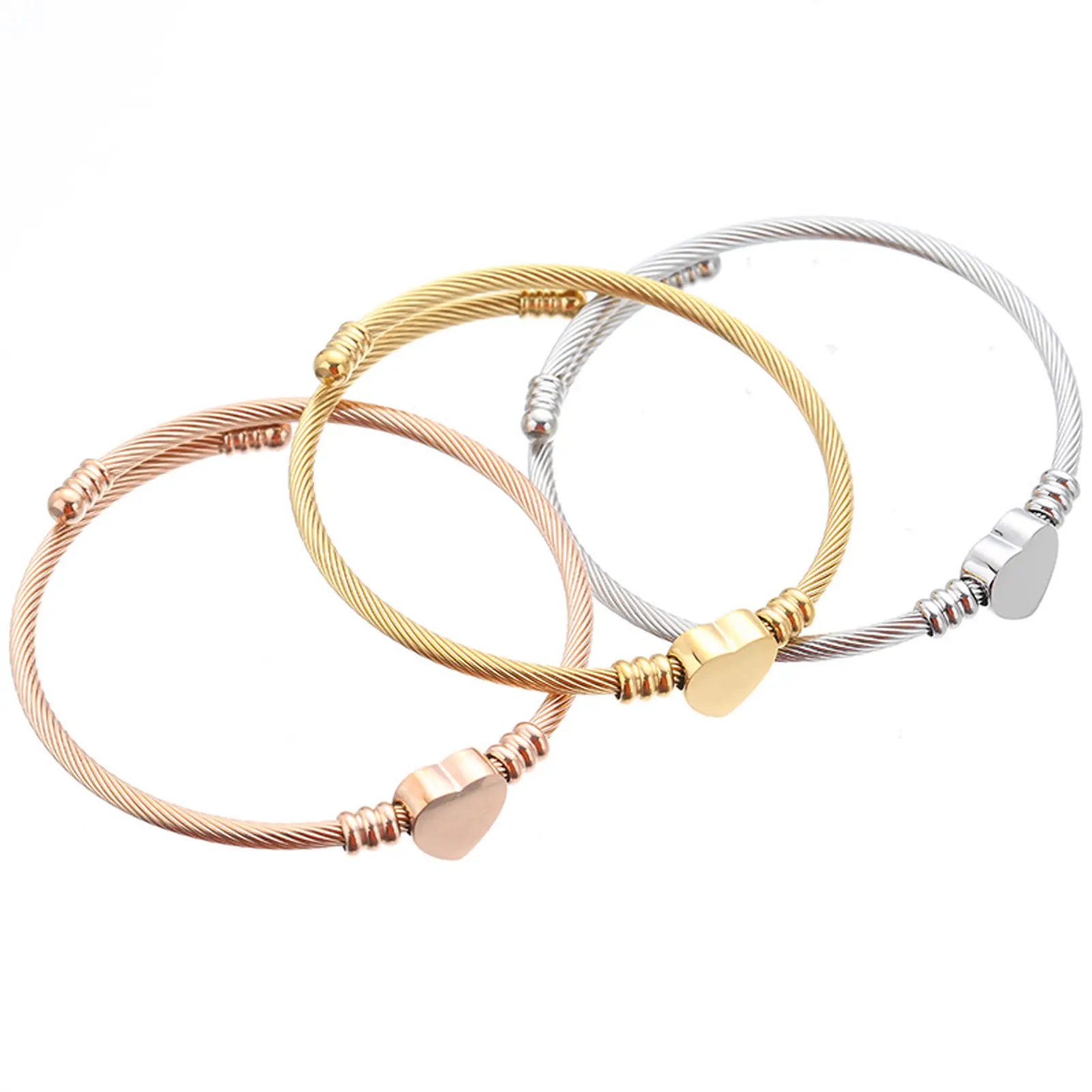 springtok Stainless steel bracelet love bracelet open adjustable bracelet ladies daily wear gift