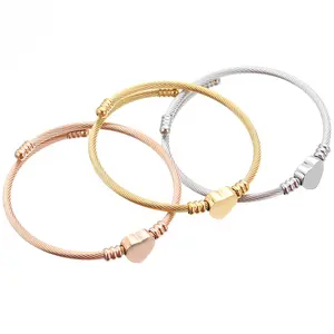 springtok Stainless steel bracelet love bracelet open adjustable bracelet ladies daily wear gift