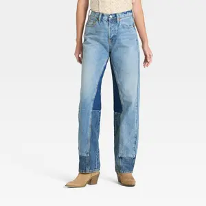 Women's Mid-Rise 90's Baggy Patchwork Jeans - Universal Thread