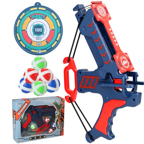 Unisex Kids' Complete Archery Set - Durable & High-Quality EVA Foam, Plastic, Soft Balls, 6 Targets, Portable Rechargeable Lightsaber, Aim & Score Games, Indoor/Outdoor Toy for 4-10+ Years