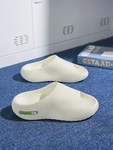 Men's Eva Summer Fashion Slippers, Ethnic Print Thick Sole Anti-Slip Elevator Indoor Outdoor Simple One-Letter Slippers Slide