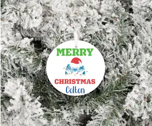 Personalized Round Ceramics Christmas Video Gamer Ornaments - Sublimation Gift for Gamer Enthusiasts, Festive Home Decoration