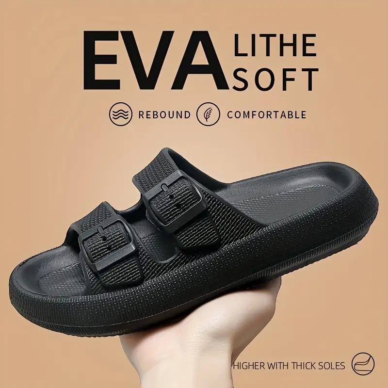 Pillow Slippers for Women – Cloud Slides with Double Buckle,Ultra ...