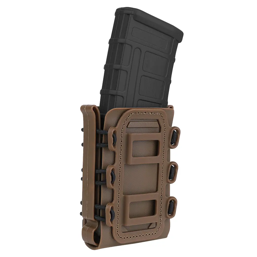 KRYDEX Durable Molded Softshell Mag Pouch - MOLLE & Belt Clip Compatible, Universal Holder for 5.56mm/7.62mm Mags, Fits M4, AR15, M16, AK Holsters