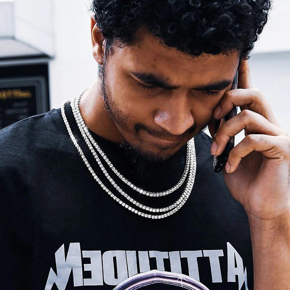 2.5-6.5mm Real Moissanite Tennis Necklace For Women Men D Color Lab Diamond S925 Silver Neck Chain Jewelry With GRA Certificate