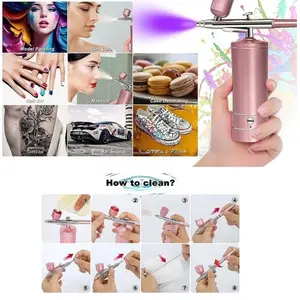 Airbrush with Mini Air Compressor Kit, 1 Set Airbrush Paint Sprayer with Accessories, Nail Art Tattoo Craft Cake Nano Fog Mist Sprayer, Paint Sprayer, Airbrush Paint Spray Tools, Power Airbrush Tool