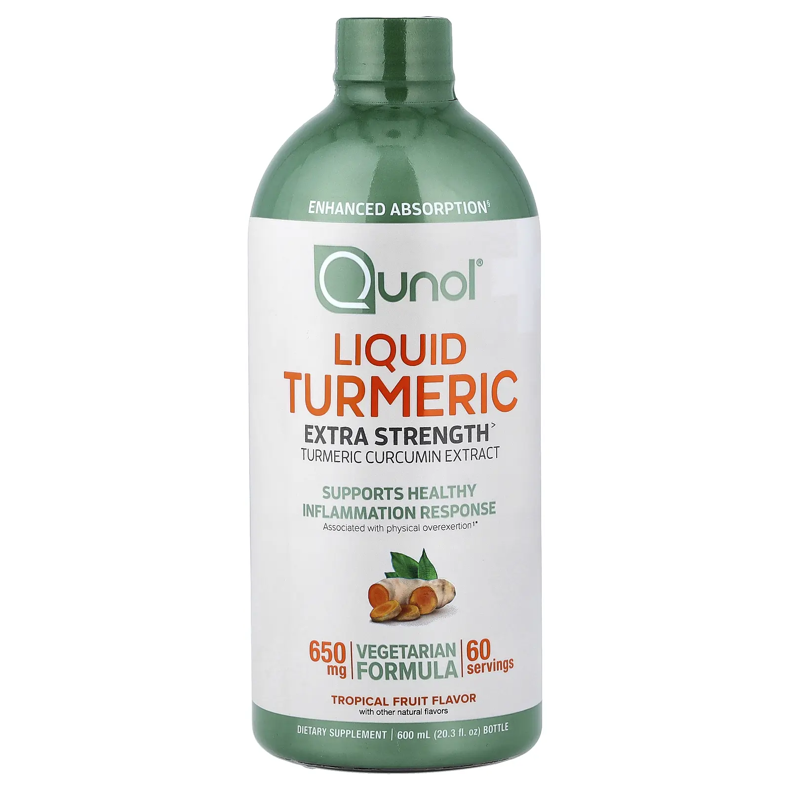 Qunol Liquid Turmeric, Tropical Fruit, 20.3 fl oz (600 ml)