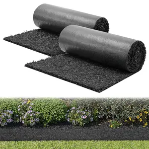 VEVOR Rubber Mulch Mat 2 Rolls 96x 24 in Recycled Rubber Mulch Mat, 0.5 Thick Cuttable, Reduced Weed Growth, Natural-Looking Weed Barrier Mat, Permanent Walkway Pathway for Landscaping