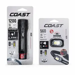 COAST GX20 1200 Lumen LED Flashlight & RL10 560 Lumen LED Headlamp 2-Pack Combo Waterproof & Variable Light Control