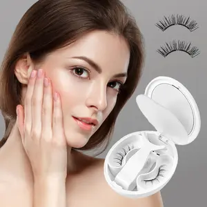 Magnetic eyelash kit with applicator, waterproof magnetic eyelashes require no glue, reusable eyeliner glasses make application easy for beginners, false magnetic eyelashes suitable for daily use