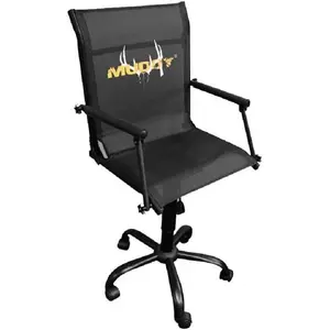 212 MAIN Silent Swivel Roller Chair, Black Camping Furniture with Adjustable Height, Removable Armrests, Swivel Base