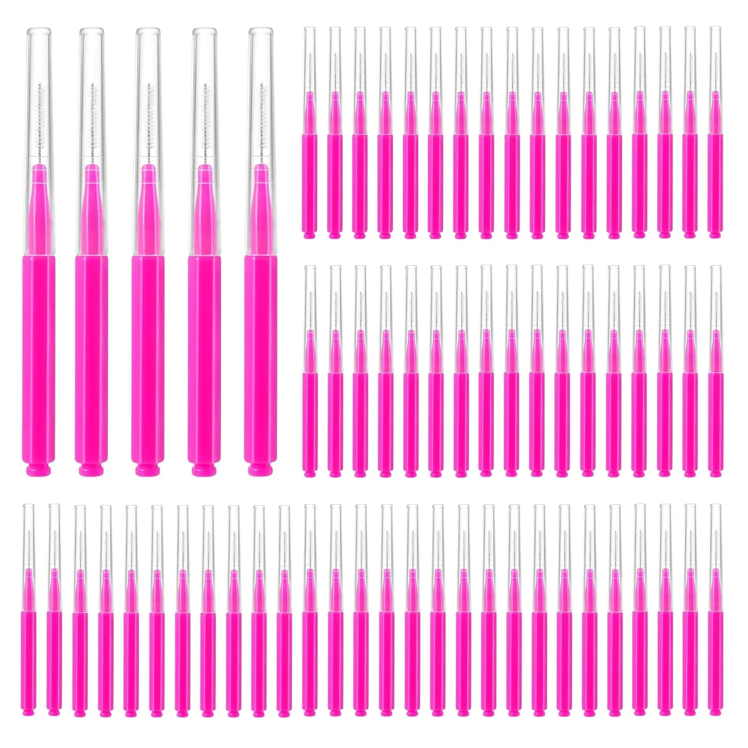 100pcs Luxury Disposable Micro Eyebrow Brush Set with Caps - Cruelty Free, Anti-Fade Cosmetic Tool for Brow Lamination, Eye Makeup Accessories, Brows/Eyes