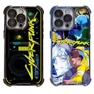 Anime C-Cyberpunk E-Edgerunners Fashion Unique Artistic Design Phone Case for iPhone 17 16 15 14 13 12 11 Pro Max Plus Air Soft Shockproof Cover Protective Drop-proof Retro Stylish Holiday Gift