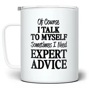 LOFTIPOP Talk to Myself Mug, Funny Sarcastic Cup, Designed and Printed in the USA by Loftipop