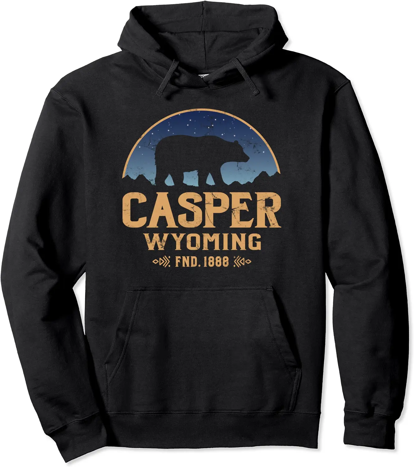 Casper Wyoming WY Bear Wildlife & Mountains Pullover Hoodie - Clydebell Shop 59B0BHKPFP1F