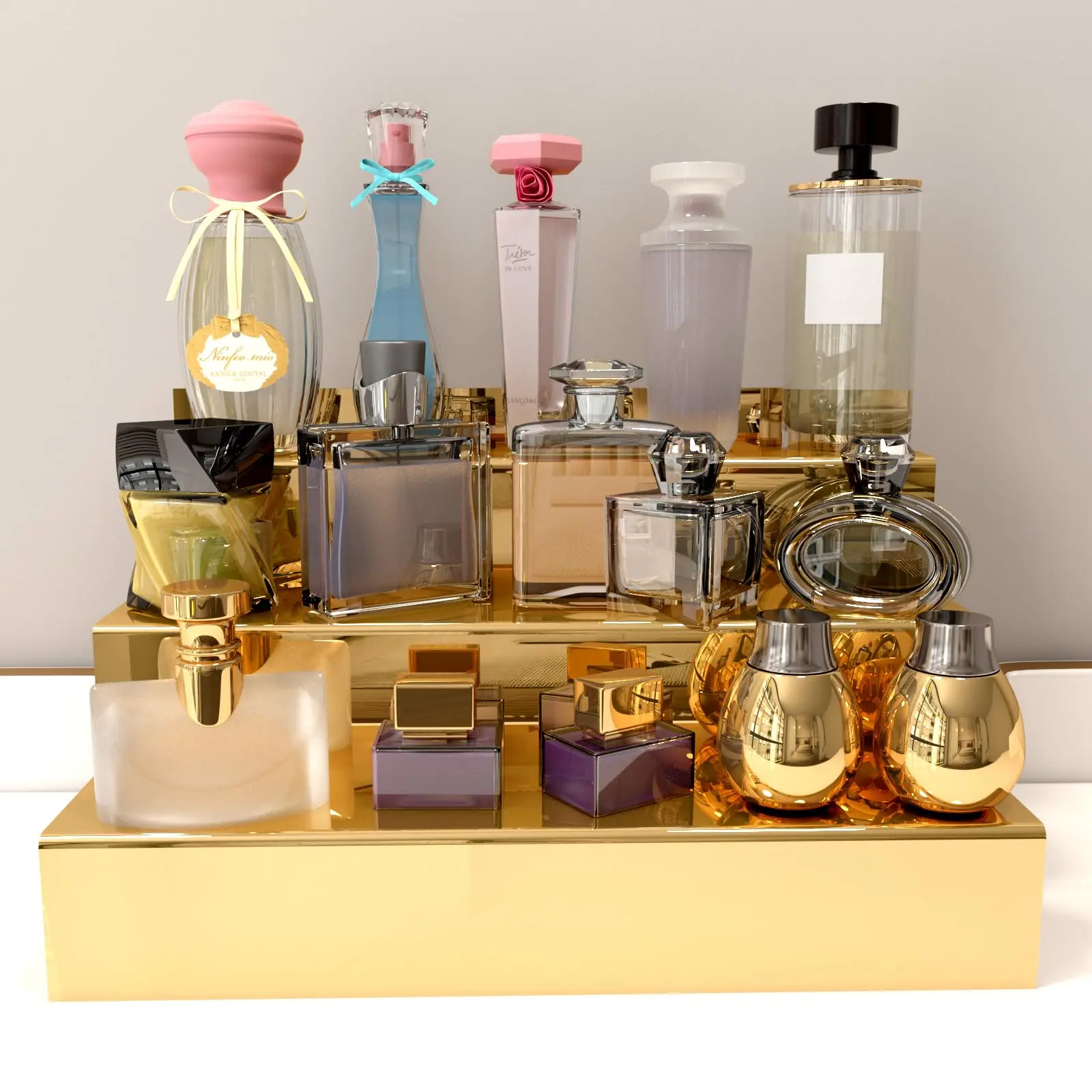12 In Mirror 3 Tier Display Riser Perfume Organizer  Cologne Holder Pops Figures Clear Cupcake Dessert Shelf