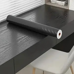Thick Upgrade Wood Contact Paper Peel and Stick Wallpaper Wood Contact Paper Decorative Self Waterproof Anti Oil Removable Black White Wood Wallpaper for Countertops Desk Kitchen Cabinet Wallpaper