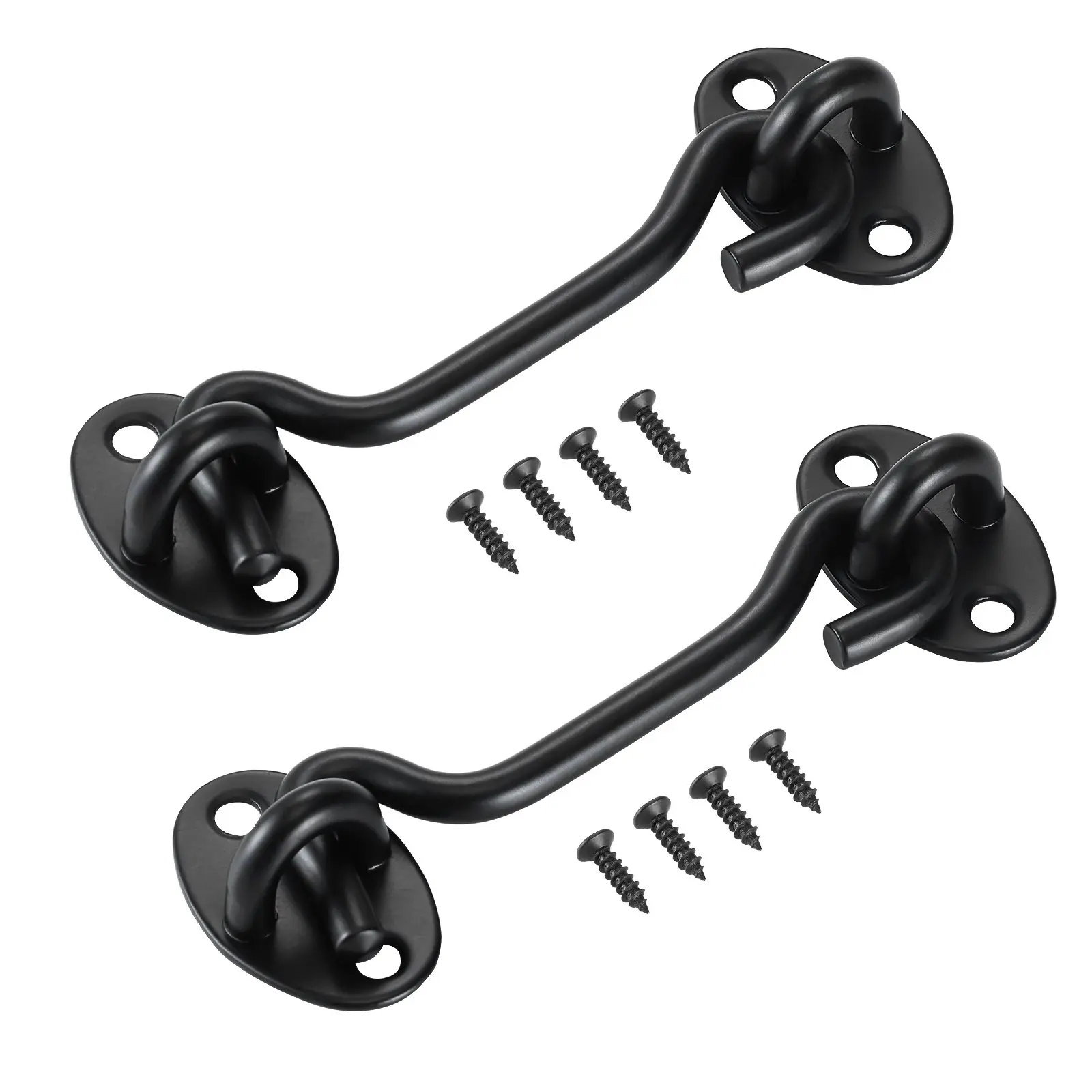【summerfinds】VEVOR 2-Pack Steel Hook and Eye Gate Lock, Barn Door Latch Hardware with Mounting Screws for Home Privacy Protection