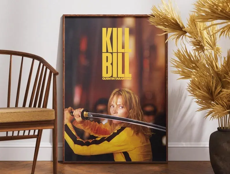 Kill Bill Poster, Retro Movie Poster, Vintage Poster, Wall Art, Gift for Her, Quentin Tarantino Film, Uma Thurman, Home Decor, Gift for Him