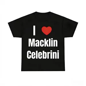 Game Day Apparel Cotton Tshirt Celebrating I Heart Macklin Celebrini for Fans with Graphics