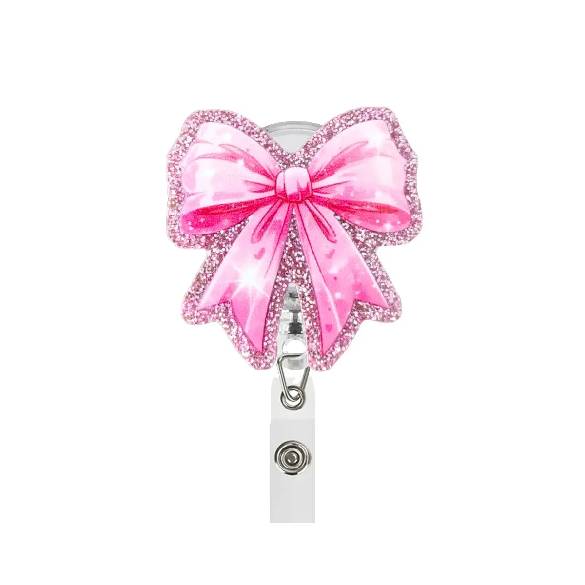 Bowknot Design Badge Holder, Id Badge Holders Retractable, Badge Reels Retractable, Cute, Nursing Student Badge Reel, Identification Badges & Supplies for Office School Student Teacher Nurse