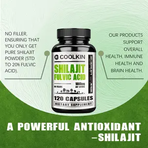 Coolkin 120 SHILAJIT dietary softgels, gluten-free, non-GMO, naturally extracted, support brain and immune health.
