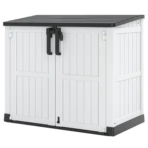51.1"W Outdoor Resin Horizontal Storage Shed - 36CU FT Storage Capacity (lock not included), Weather-Resistant, Durable & Spacious Garden Shed for Patio, Backyard, or Lawn Tools Equipment