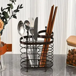 Oval Shaped Cutlery Holder, 1 Count Modern Multi-function Tableware Drain Rack, Kitchen Utensil Storage Rack, Tableware Rest for Home Kitchen【Only Rack】
