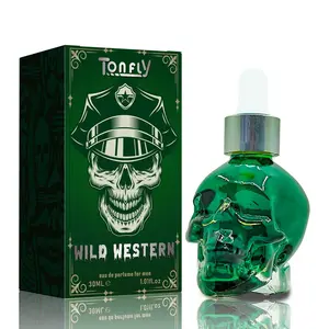 30ML Men's Skull Design Perfume, Long Lasting Fragrance for Men, Oriental Wooden Tone Perfume for Daily Wear, Gift for Men, Tropical Woody Fragrances for Men, Woody Patchouli, Spicy Woody Fragrance, Halloween