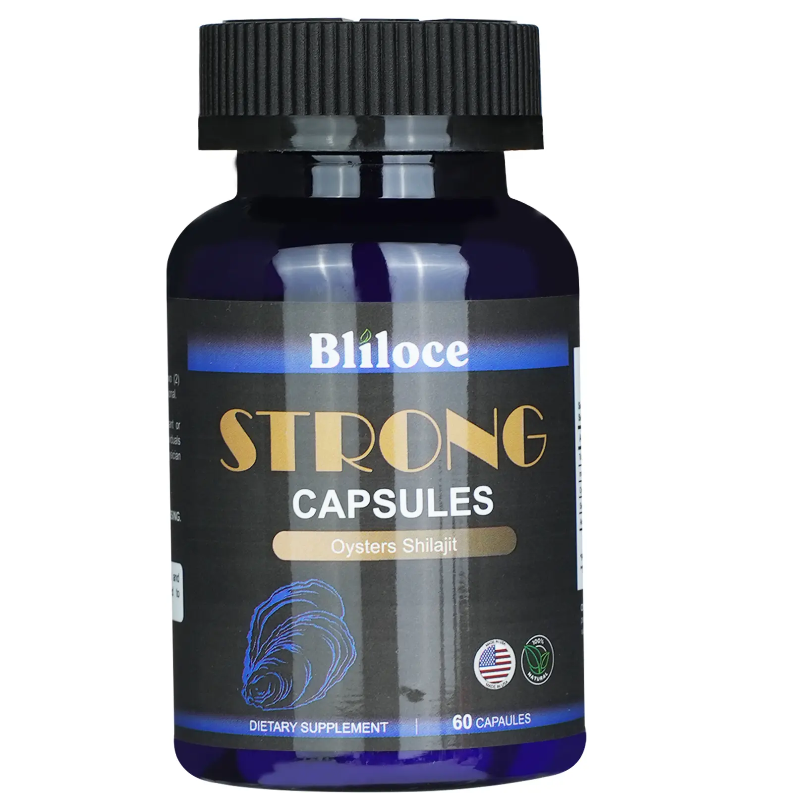 Bliloce STRONG-Oysters&Shilajit-Capsules-Dietary Supplement with Maca,Oyster Peptide, Seaweed Extract andAsphaltum-Dietary Supplement -Organic&Gluten Free-60 Capsules