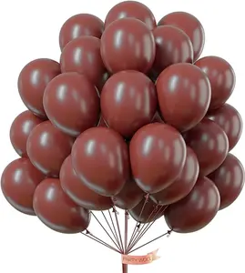 PartyWoo Brown Balloons 50 pcs 12 Inch Dark Brown Boho Neutral Coffee Latex Helium Balloons for Wedding Baby Shower Gender Reveal Graduation Safari Woodland Birthday Party Decorations Brown-F08