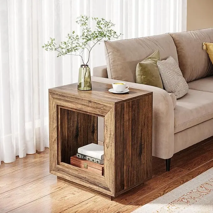 Tribesigns 24" Farmhouse End Table, 2 Tiered Side Table with Shelf Storage Industrial Sofa Side Table Nightstand for Living Room, Entrance Tribesigns 24" Farmhouse End Table, 2 Tiered Side Table with Shelf Storage Industrial Sofa Side Table Nightstand for Living Room, Entrance