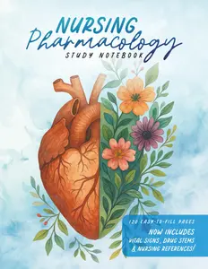 Nursing Pharmacology Study Notebook: Blank Medication Template Notebook for Nursing Students (120 pages)