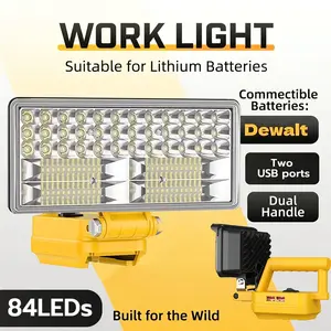 LED Spot Light, Cordless LED Lamp, 8 Inch, Compatible with 20max Battery, Dual USB Charging, Camping, Car Repair, Emergency, Outdoor Fishing, Handheld Spotlight
