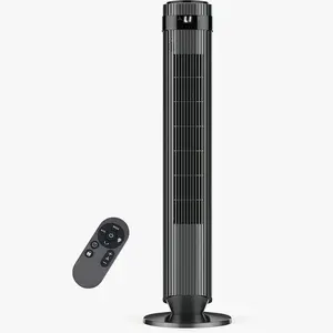 Tower Fan for Bedroom – 28dB Quiet Floor Standing Fan with Remote, 12H Timer, 5 Speeds, 4 Modes, LED Display – Portable Bladeless Oscillating Cooling Fan for Indoor, Home, Office Use