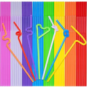 Colorful Flexible 160 Straws - Fun Design for Various Uses