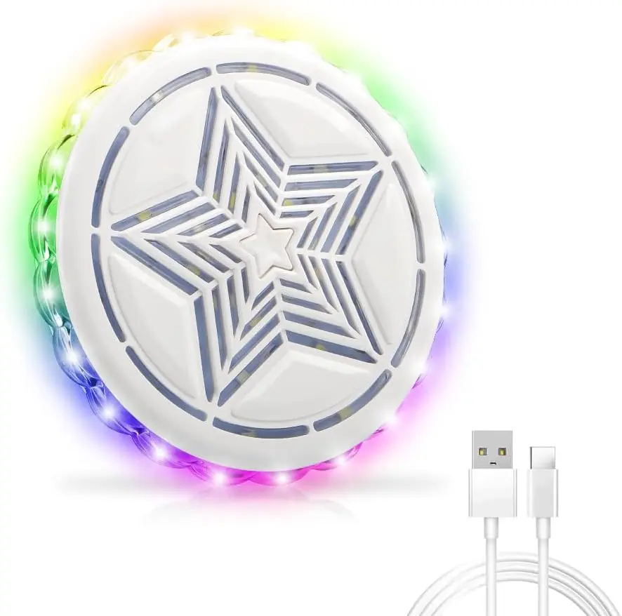 Magnetic Car Roof LED Light RGB Atmosphere Lamp, USB Rechargeable Wireless Interior Dome Light, Music Rhythm Sync Voice Control Ambient Lighting for Car RV Camping Bedroom Decorative Lights