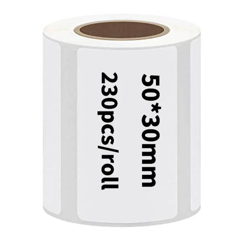 1380/920/460pcs set of white thermal printing paper 50x30 mm, 230 sheets per roll, suitable for enterprise, supermarket, home, office thermal printer label stickers, Direct Thermal Sticker, Self Adhesive Labels, Labels For Printers