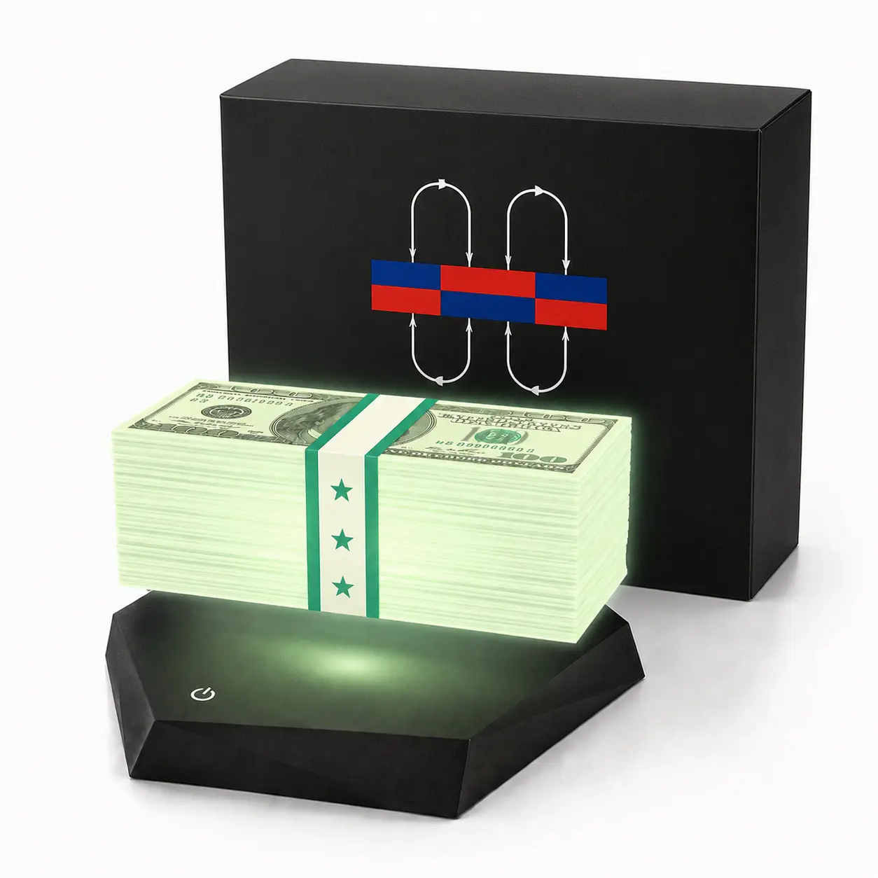 LED Magnetic Levitating Dollar Lamp, 3 Color Ambient Night Light, 360° Rotation Display, Gaming Room & Bedroom Decor, Bedside Night Lamp, Office Desk Accessory, Unique Tech Gift for Gamers